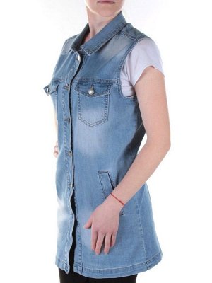 optrf.ru 1187 Жилетка джинсовая удлиненная женская AMG Jeans (100% хлопок)