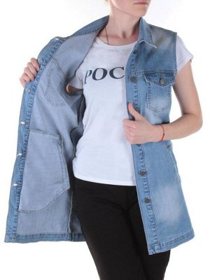optrf.ru 1187 Жилетка джинсовая удлиненная женская AMG Jeans (100% хлопок)