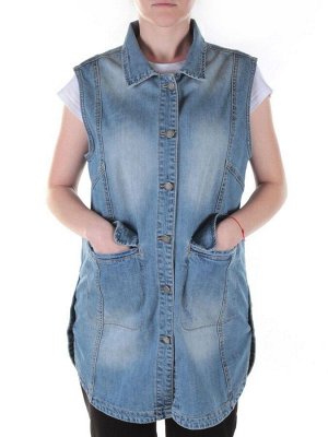 1186 Жилетка джинсовая удлиненная женская AMG Jeans (100% хлопок)