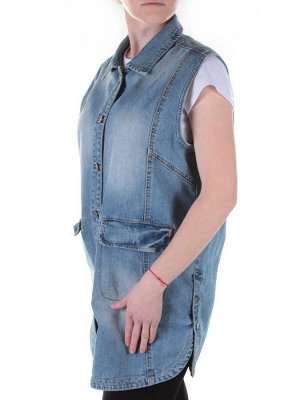 1186 Жилетка джинсовая удлиненная женская AMG Jeans (100% хлопок)
