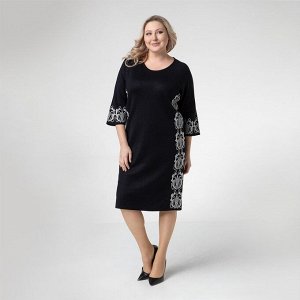 Платье, вязаное полотно, черный, Черный