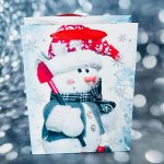 Пакет снеговик 18х23х8см