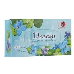 Салфетки бумажные "Maneki" Dream 2 слоя, белые, 200 шт./коробка
