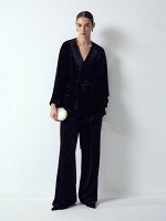 Брюки широкого кроя из бархата, D464/ferrow