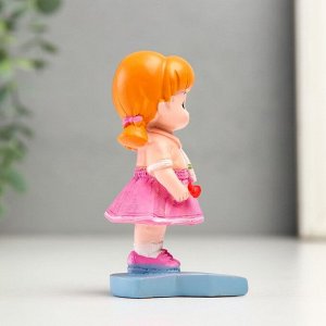 Фигурки набор полистоун «Малыши с сумочками на сердце», 2 шт., 5x4.5x9; 5x4.8x9 см