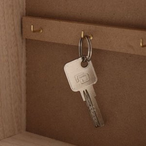 Ключница настенная «Роза. Ключи и сердце», дерево, 6 крючков, голубой 6.5x20x26.5 см