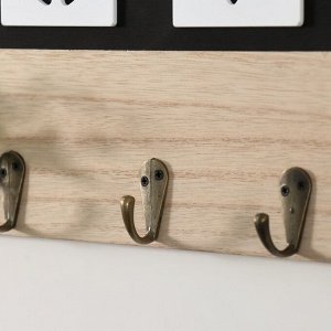 Крючки декоративные дерево "Любовь. Эвкалипт с бантиком" 35,7х16 см