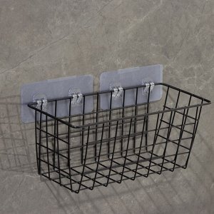 СИМА-ЛЕНД Крючки для полок самоклеящиеся двойные, 14x6 см, 2 шт., прозрачные