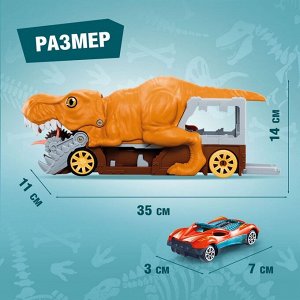 Парковка-автотрек «Атака монстров. Динозавр», световые эффекты, в наборе 1 машинка, пусковая установка