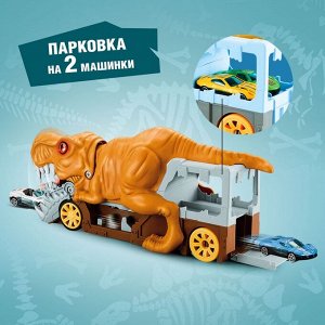 Парковка-автотрек «Атака монстров. Динозавр», световые эффекты, в наборе 1 машинка, пусковая установка