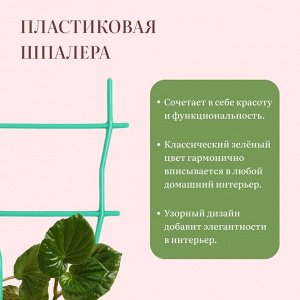 Шпалера, 37x19x0.5 см, пластик, зелёная