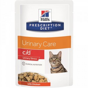 Hill's Prescription Diet c/d Multicare Urinary Stress Влажный диетический корм для кошек при профилактике цистита и мкб с курицей 85 гр