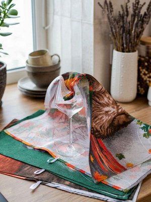 Комплект полотенец 48*60 см, 3 шт., рогожка (Котики)