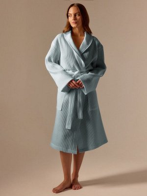 Халат вафельный женский SL HOME: Basic "Аззура", 100% хлопок, 300 г/м2
