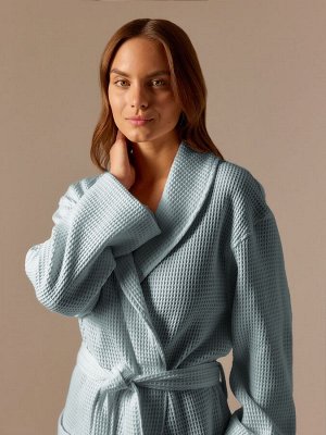 Халат вафельный женский SL HOME: Basic "Аззура", 100% хлопок, 300 г/м2