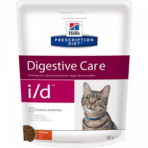 Hill's Prescription Diet i/d Digestive Care Сухой диетический корм для кошек при расстройствах пищеварения жкт с курицей 400 гр