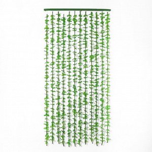 Занавеска декоративная «Листики», 90?175 см, 12 нитей, цвет зелёный
