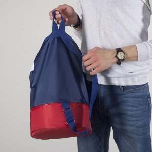 Рюкзак молодёжный-торба, отдел на шнурке, наружный карман, цвет синий