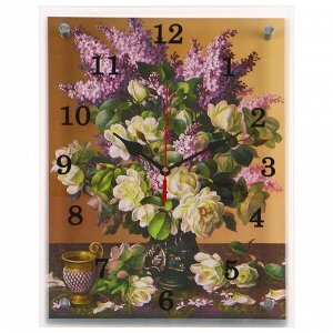 Часы настенные, серия: Цветы, "Букет сирени", 30х40  см, в ассортименте