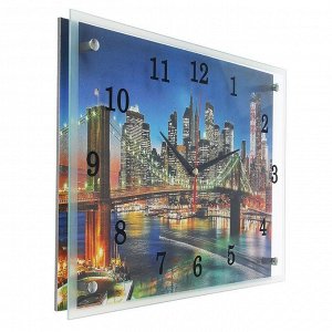 Часы настенные, серия: Город, "Ночной город и архитектура", 30х40  см, в ассортименте