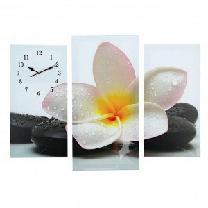 Часы настенные модульные «Цветок на камнях», 60 х 80 см