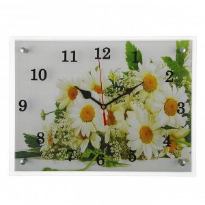 Часы настенные, серия: Цветы, "Ромашки", 30х40  см, микс