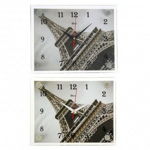 Часы настенные, серия: Город, "Эйфелева башня", 20х26  см, в ассортименте