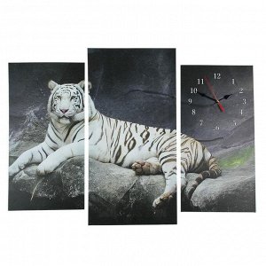 Часы настенные модульные «Белый тигр», 60 х 80 см