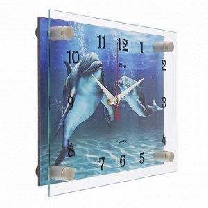 Часы настенные, серия: Море, "Дельфины", 20х26  см, в ассортименте