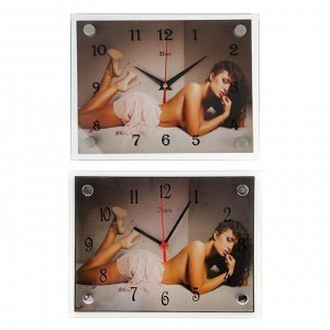 Часы настенные, серия: Люди, "Девушка", в ассортименте 20х26 см