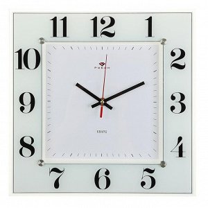 Часы настенные, серия: Классика, "Классика", 31х31 см стекло, белые Рубин