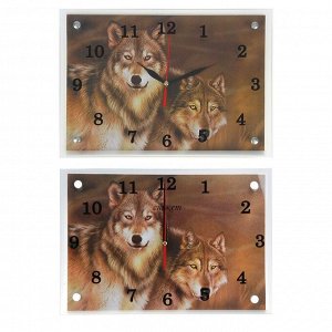 Часы настенные, серия: Животный мир, "Волки" 25х35 см, в ассортименте
