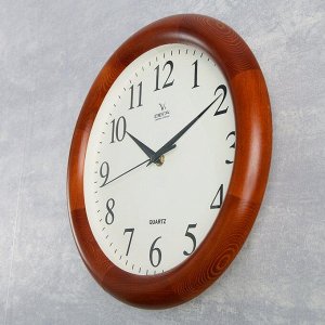 Часы настенные круглые "Классика", деревянные