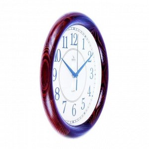 Часы настенные круглые "Классика глянец", 30х30см, деревянный обод, микс