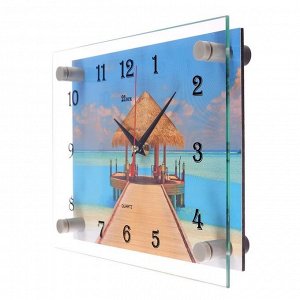 Часы настенные, серия: Море, "Пляж", 20х26 см, в ассортименте