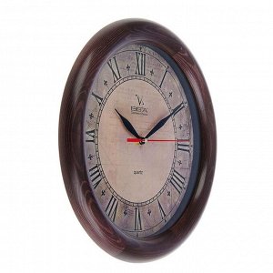Часы настенные, серия: Классика, "Римские цифры", деревянный обод, 30х30 см микс