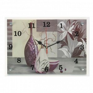 Часы настенные, серия: Интерьер, "Сиреневые вазы"25х35 см, микс