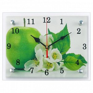 Часы настенные, серия: Кухня, "Яблоко", 20х25 см, микс
