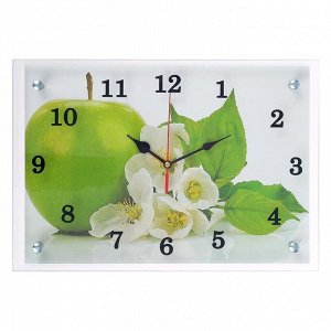 Часы настенные, серия: Кухня, "Яблоко", 25х35  см, в ассортименте