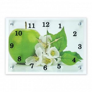 Часы настенные, серия: Кухня, "Яблоко", 25х35  см, микс