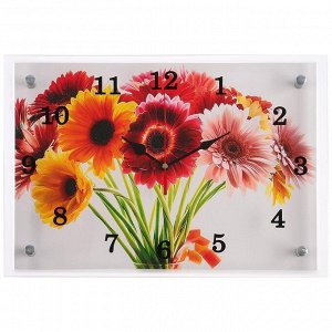 Часы настенные, серия: Цветы, "Цветы", 25х35 см в ассортименте
