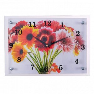 Часы настенные, серия: Цветы, "Цветы", 25х35 см в ассортименте