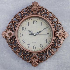 Часы настенные, серия: Интерьер, "Жанна", цвет бронза , 30х30 см