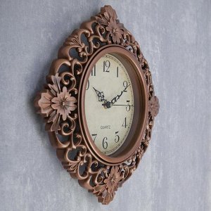 Часы настенные, серия: Интерьер, "Жанна", цвет бронза , 30х30 см