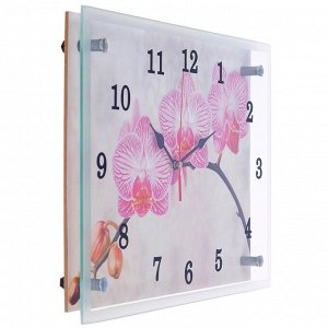 Часы настенные, серия: Цветы, "Веточка орхидеи", 25х35  см, микс