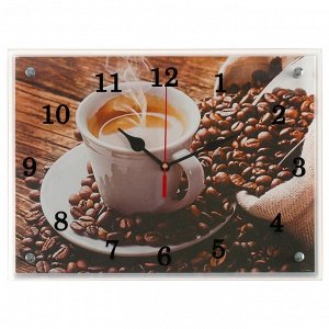 Часы настенные, серия: Кухня, "Чашка кофе", 30х40  см, микс