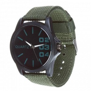 Часы наручные "Армеец", d=4.5см, зеленый ремешок 20 мм