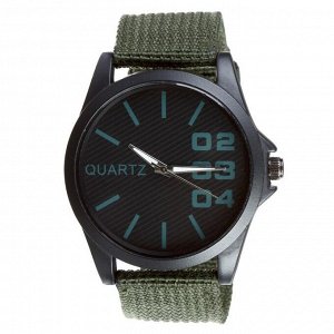 Часы наручные "Армеец", d=4.5см, зеленый ремешок 20 мм