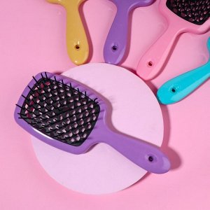 Расчёска массажная, широкая, вентилируемая, 8,4 * 20,5 см, цвет МИКС