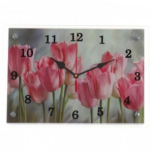 Часы настенные, серия: Цветы, "Тюльпаны", 25х35  см, в ассортименте